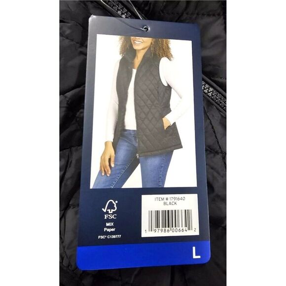 Lands' End Women's 3-in-1 Systems Jacket w/ Removeable Puffer Vest Black Size L - Picture 8 of 9